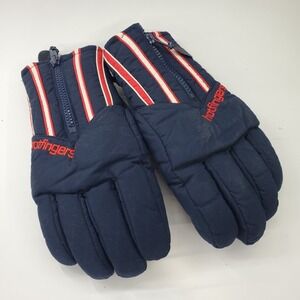 Hot Fingers Vintage Ski Gloves Blue Red Adult Medium/Large